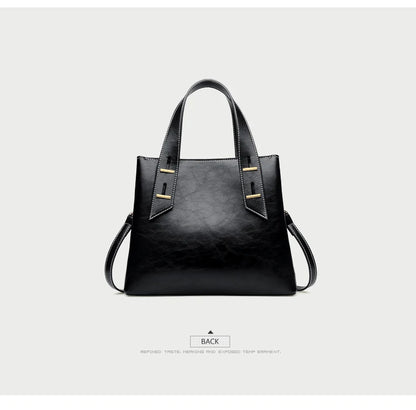 High Quality Women Split Leather Handbag Fashion Workplace Big Capacity Tote Bag Commuter Crossbody Shoulder Bags Mother's Gift