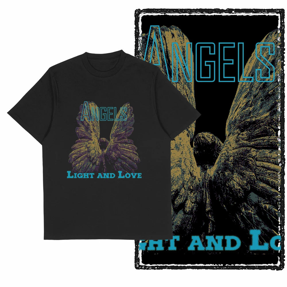 COOLMIND Unisex Angel Wings Graphic Cotton T-Shirt