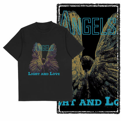 COOLMIND Unisex Angel Wings Graphic Cotton T-Shirt