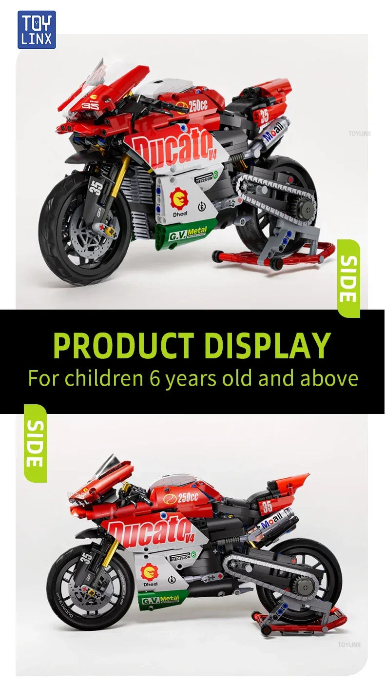 TOYLINX 883 PCS Collectible Motorcycle Display Model - ShopHub