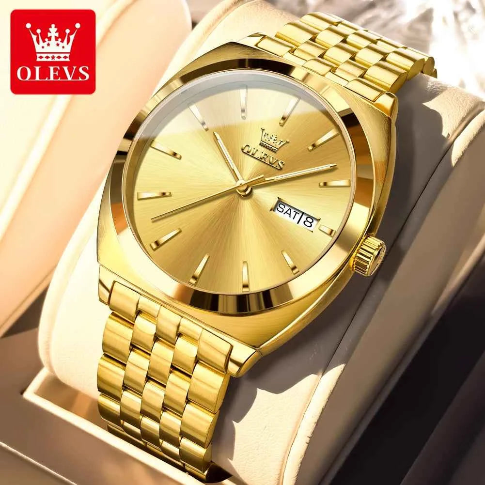 OLEVS 6730 Luxury Automatic Watch - Original Waterproof Mechanical Wristwatch with Luminous Calendar and Gift Box