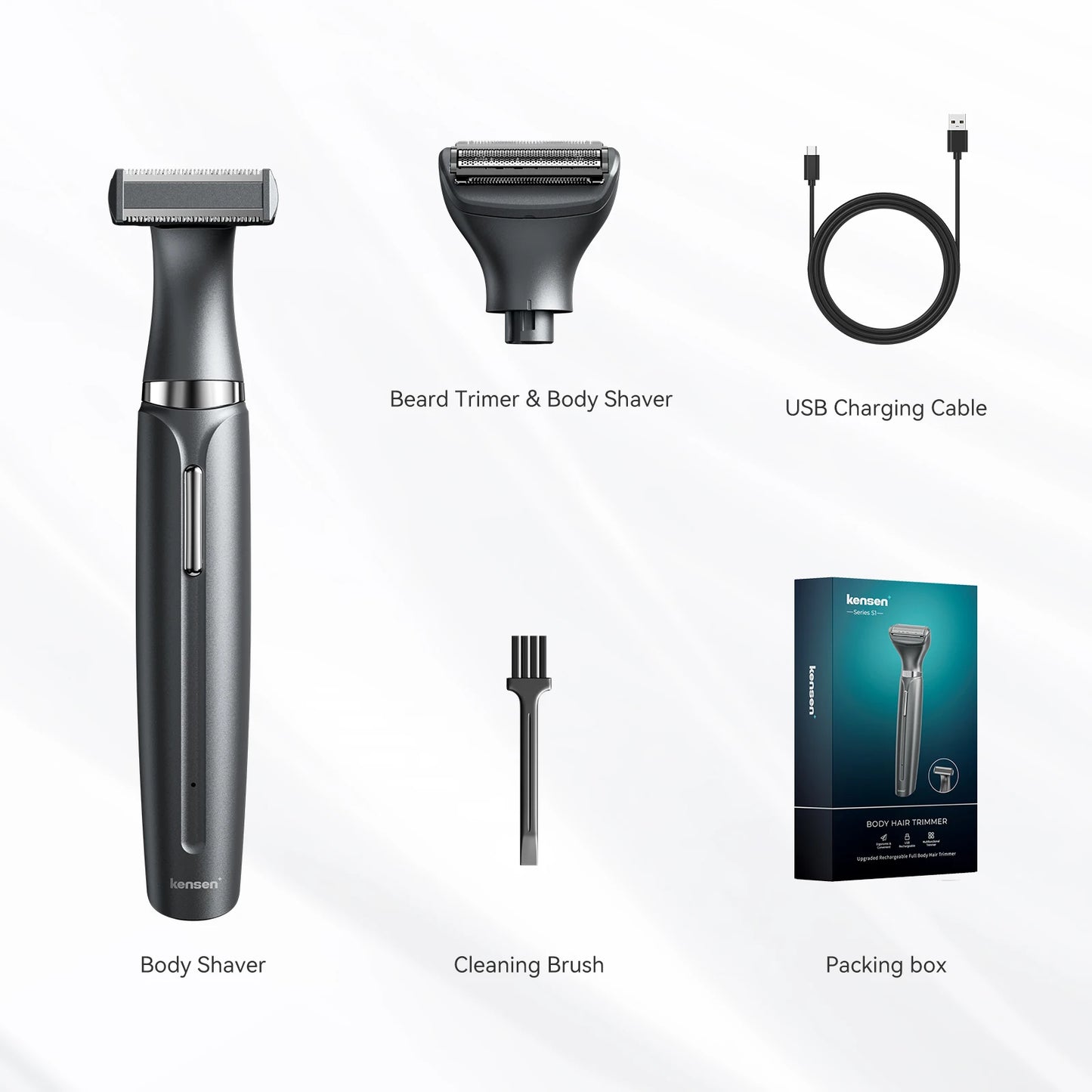 KENSEN S1 Electric Hair Trimmer Body Shaver for Men 2 in 1
