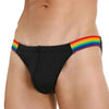 SEOBEAN Men's Mesh Briefs with Rainbow Waistband