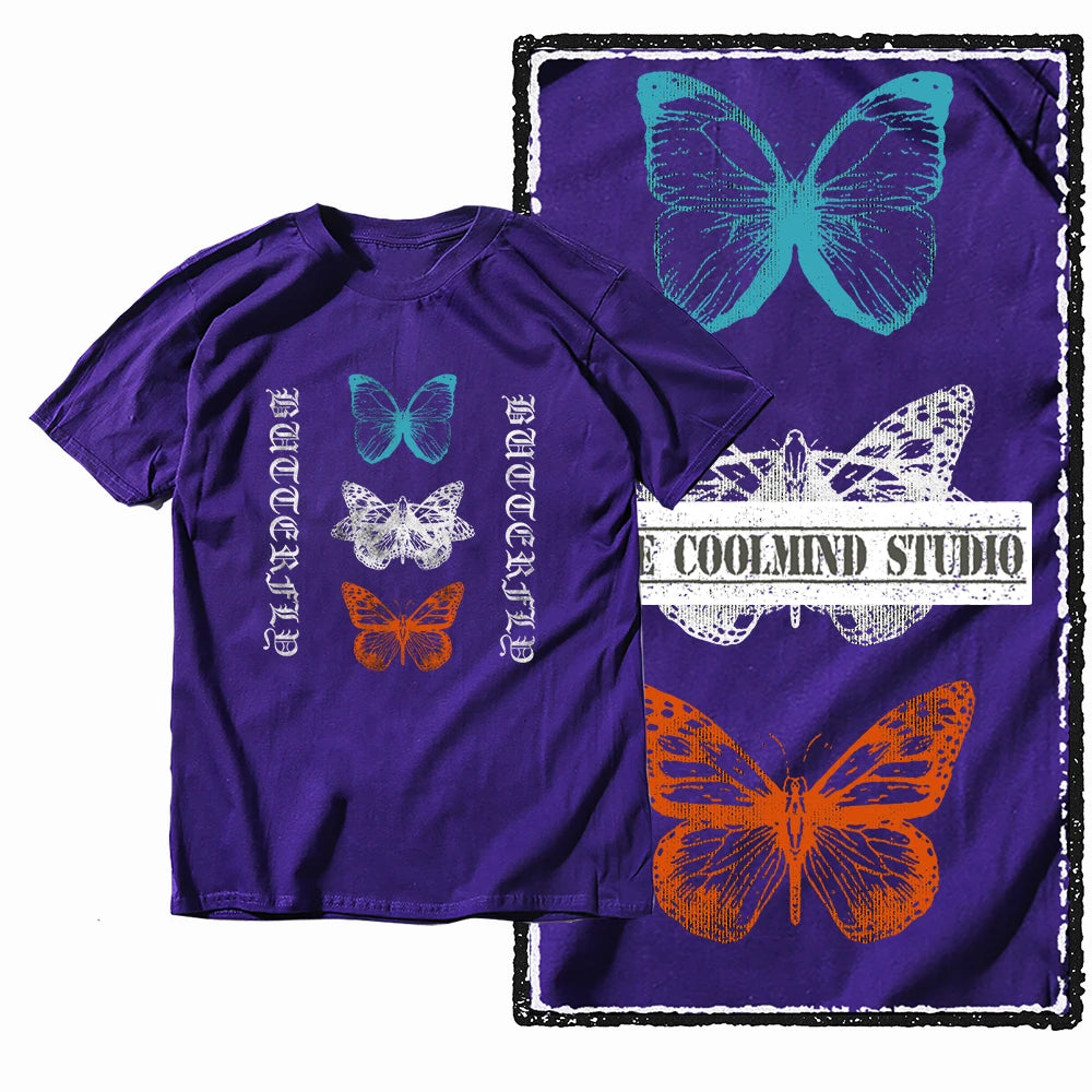 COOLMIND X0119 Wings of Joy Butterfly Cotton Tee