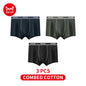 MiiOW Combed Cotton Men's Boxers - 40S Antibacterial Breathable Underwear 7A Soft Boxershorts