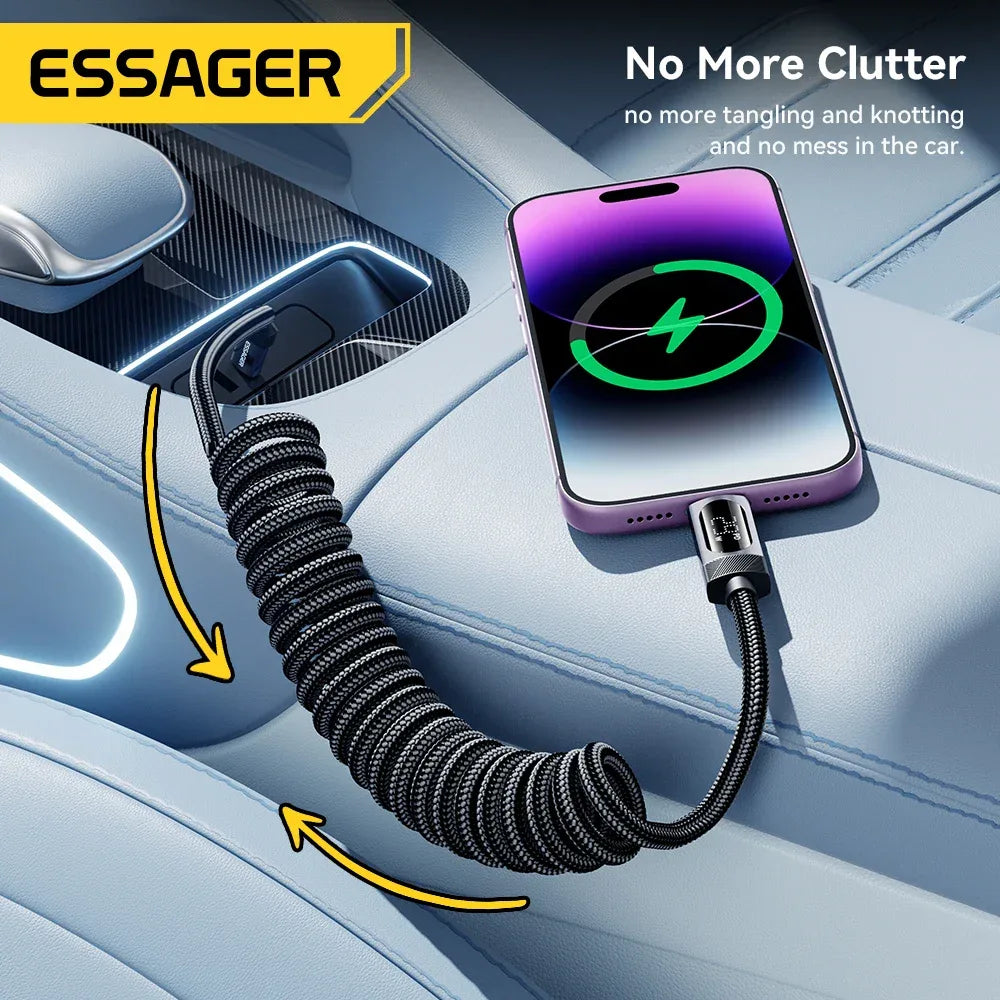 Essager Car Spring USB C Cable - ShopHub