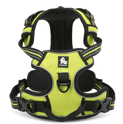 Truelove Pet Harness Reflective Nylon Large Pet Dog Harness All Weather Padded Adjustable Safety Vehicular Leads for Dog TLH5651