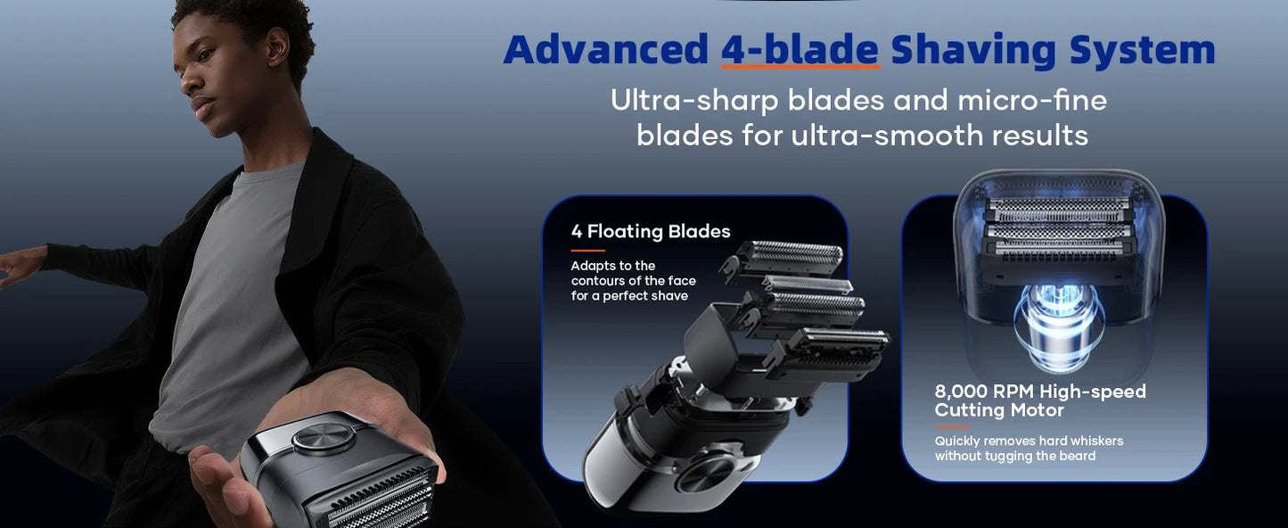 KENSEN S26 Electric Shaver for Men 4D Floating Blades