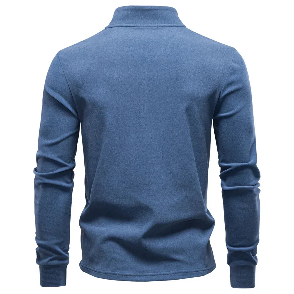 AIOPESON Solid Colour Zipper Sweatshirts - ShopHub