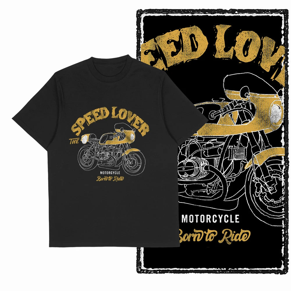 COOLMIND Retro Motor Graphic Cotton T-Shirt | Unisex