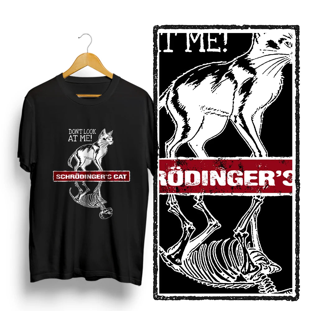 COOLMIND Schrödinger's Cat Graphic Cotton T-Shirt