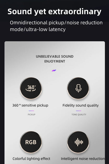 Bluedio S3000 Microphone - USB/XLR Dynamic Mic for Gaming, Streaming, and PS5/4 with Headphone Jack, RGB, and Mute Function