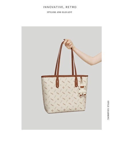 FOXER PU Leather Women Shoulder Bag Casual Female Handbag Large Capacity Tote Bag for Daily & Commute
