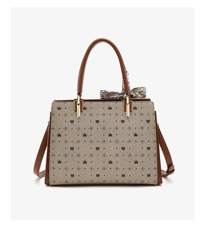 FOXER Vintage Women Handbag PVC Leather Tote Bag Large Capacity Top‑Handle Shoulder Crossbody Bag for Ladie Daily Work Purse