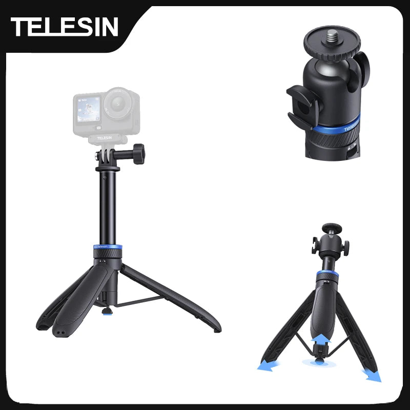 TELESIN Mini Quick Open Selfie Stick Tripod