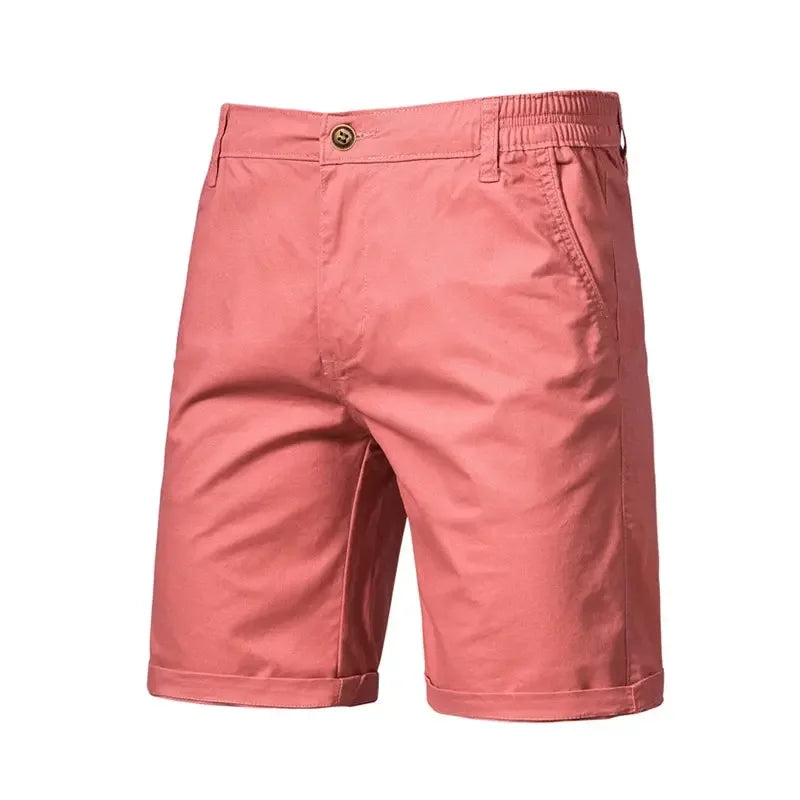 AIOPESON Men's 100% Cotton Solid Shorts - ShopHub
