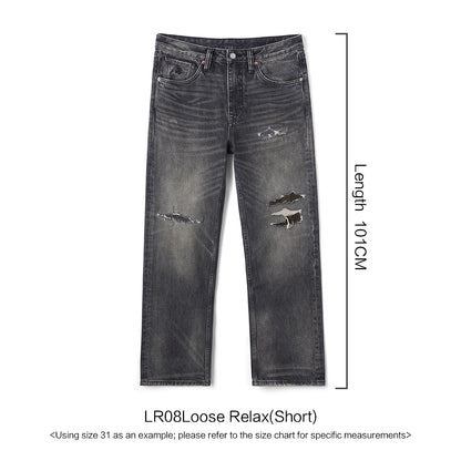 SIMWOOD High Standard 2026 Autumn New 13.5oz Loose Relax Washed Jeans Men Patched Denim Vintage Distressed Streetwear Pants