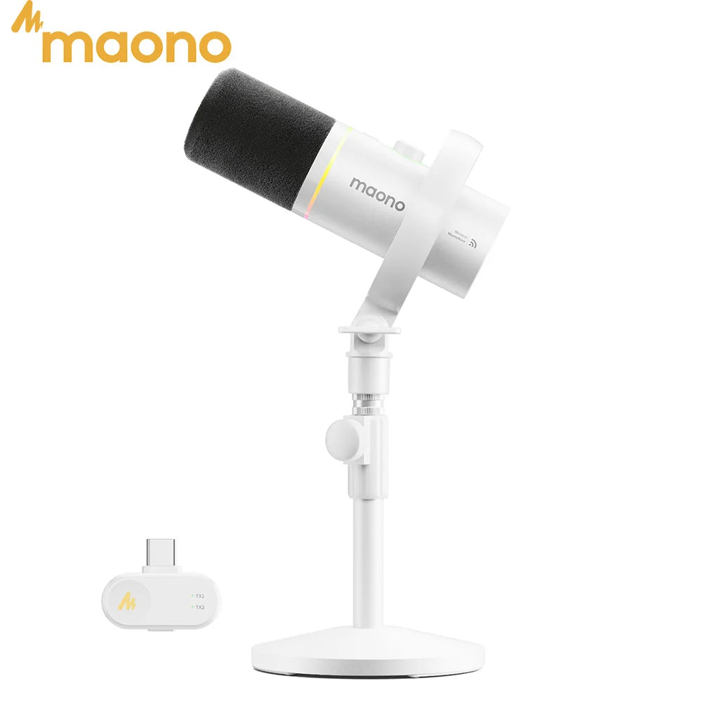 MAONO PD200W Hybrid Wireless Podcast Microphone
