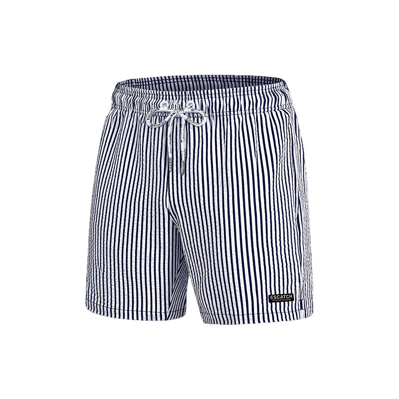 Men's Boardshorts by ShopHub NZ featuring classic print, elastic waist, 2-in-1 design, ideal for beach and swimwear use.