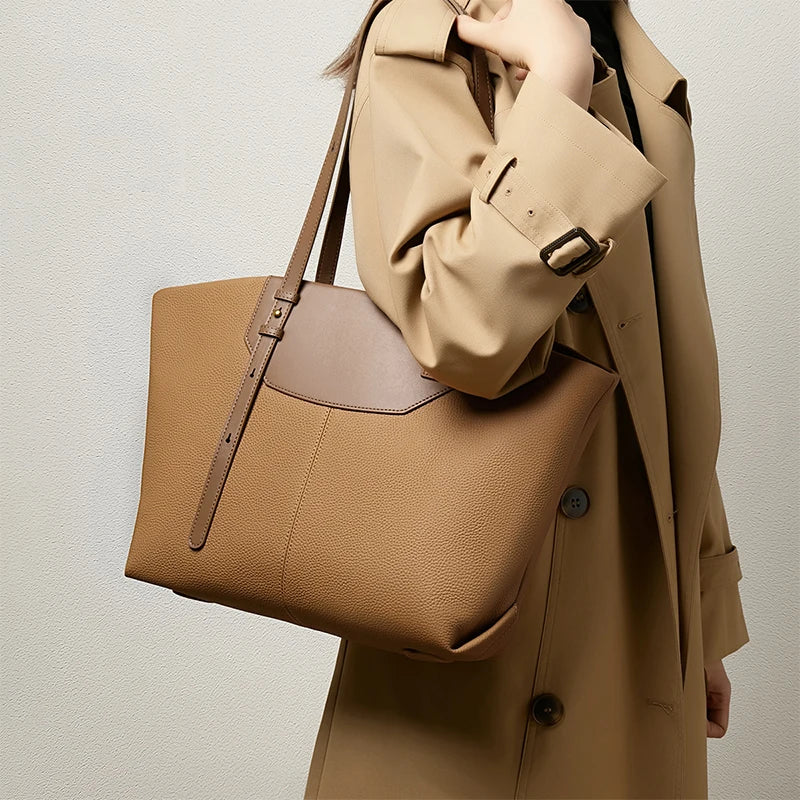 FOXER Luxury Cow Leather Tote Bag