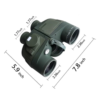 Professional Binoculars – Waterproof with Rangefinder & Compass (10x50) Habicare