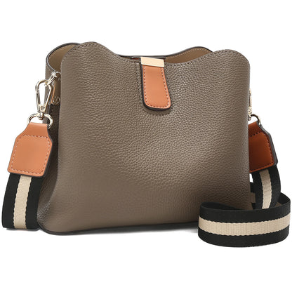 FOXER Brand New Shoulder Bag for Women PU Leather Retro Large Capacity Bucket Bag Female Crossbody Purse Tote Commuting Purse