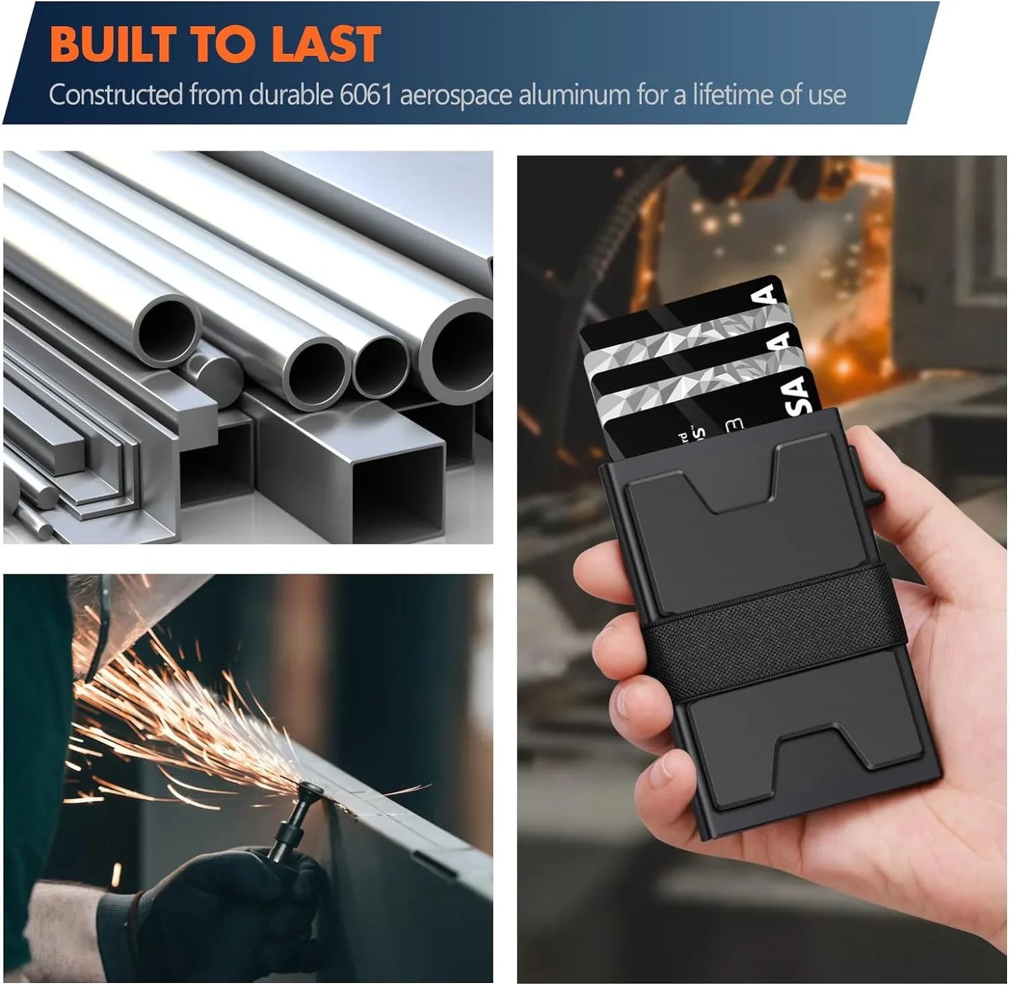 Aluminium Card Holder Rfid Blocking Wallet