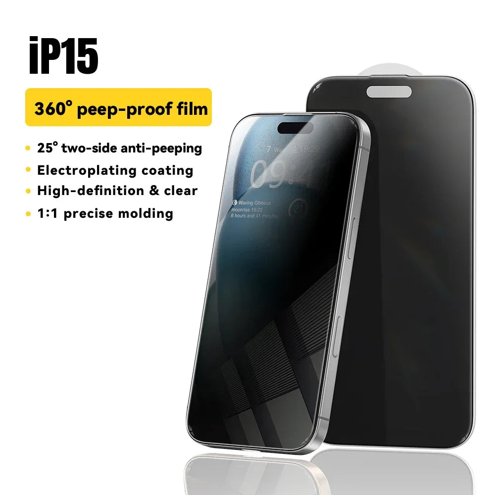 Essager 2Pcs Anti-Peeping Glass for iPhone 16, 15, 14, and 13 Pro Max Plus - ShopHub