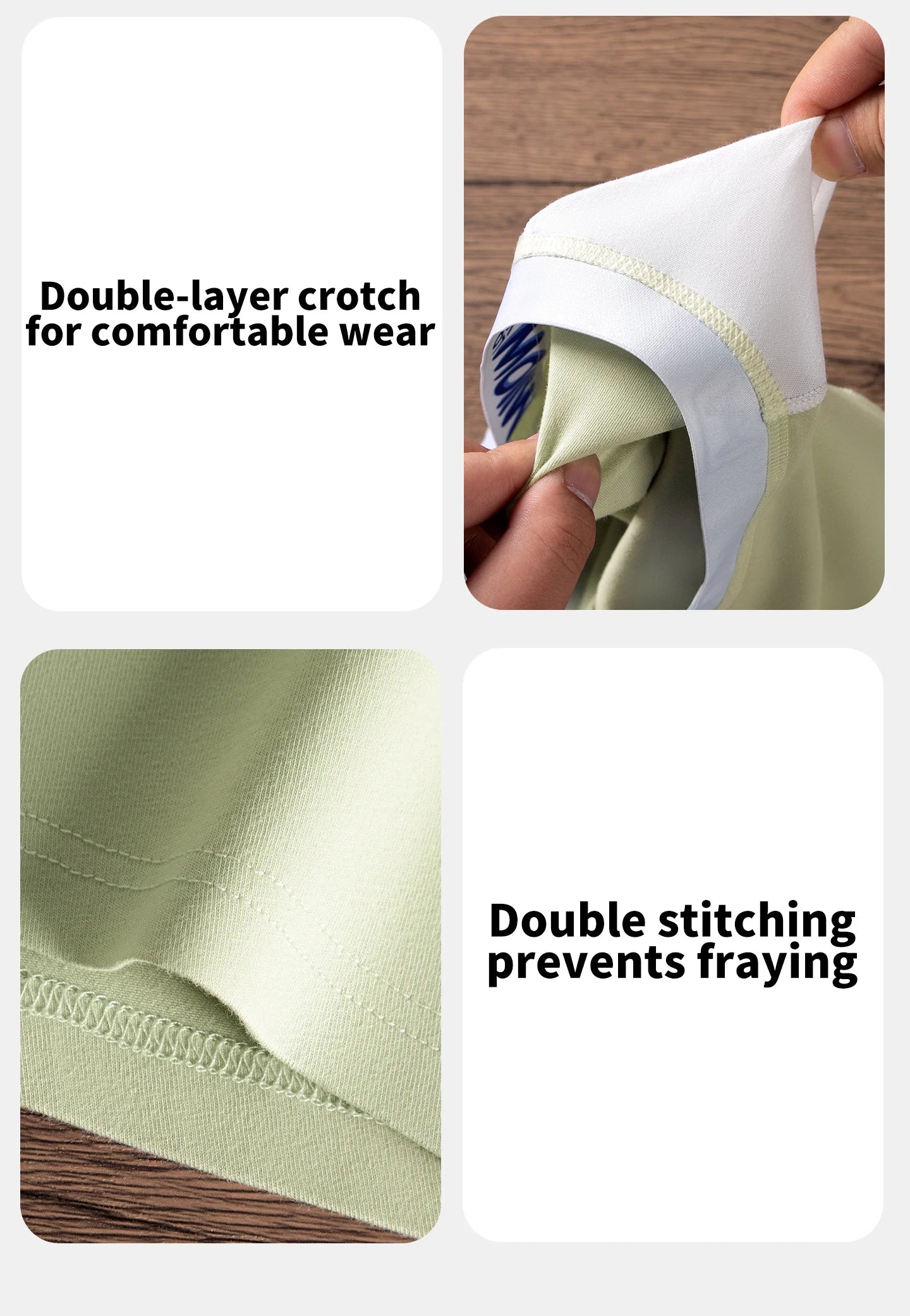 MiiOW Cotton Men's Underwear - 3Pcs Antibacterial Soft Silky Breathable Boxershorts