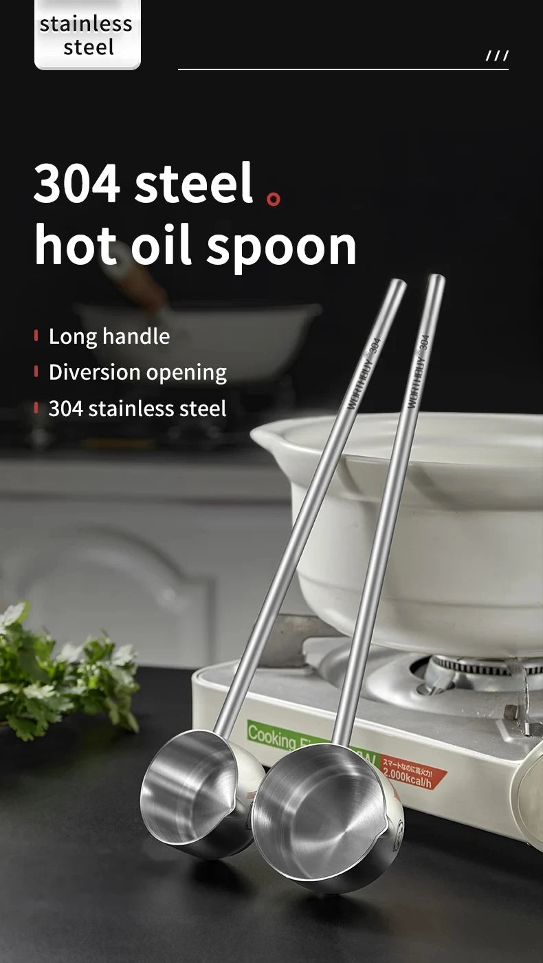 304 Stainless Steel Sauce Spoons with Long Handle