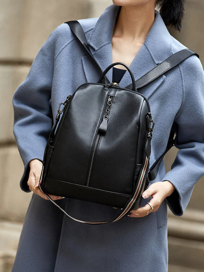 ZOOLER HOT Full Genuine Leather Backpack Women Fashion Backpack Black College Girls Bags Zipper Design Real Leather Bags #hs222