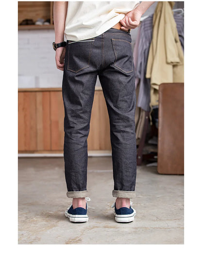 Maden Retro 11.6oz Cotton Selvedge Raw Denim Jeans Tapered Regular Fit