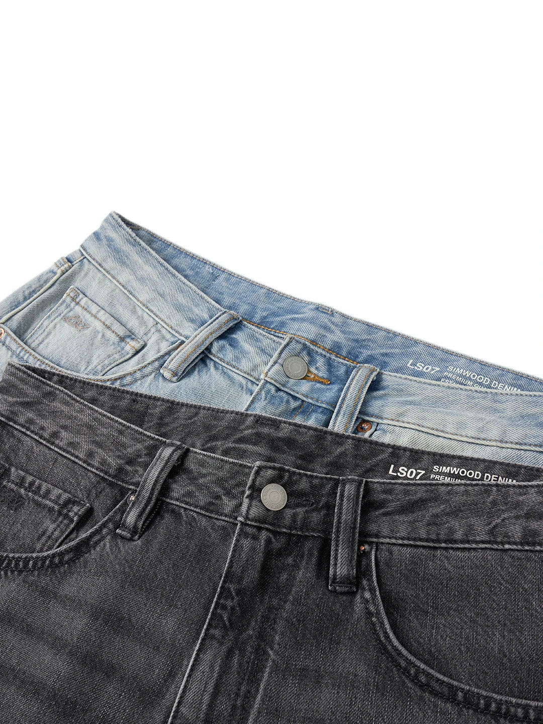 SIMWOOD 2026 Autumn Winter New Loose Straight 13oz 100% Cotton Fabric Jeans Men Washed Vintage Classical Denim Trousers