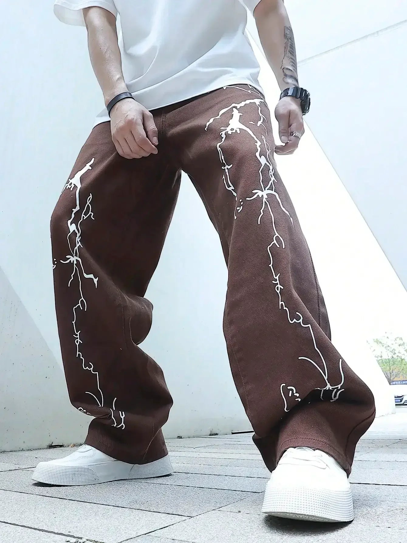 Men's Stylish Graffiti Printing Jeans - ShopHub