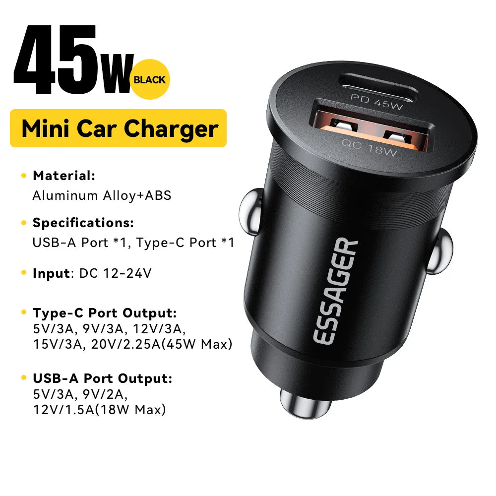 Essager 45W Mini USB Car Charger