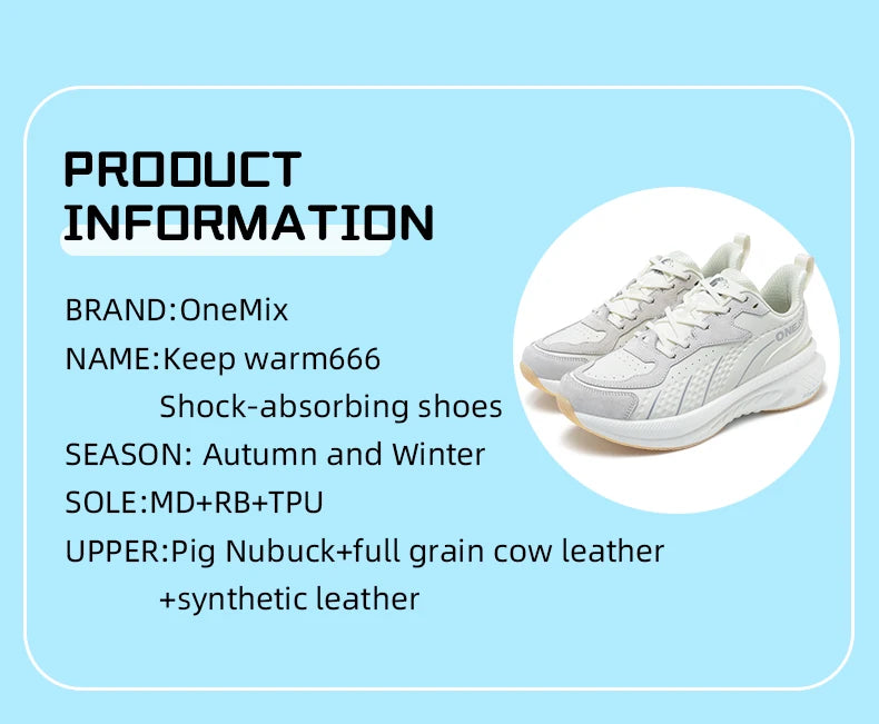 ONEMIX Black Leather Training Running Shoes