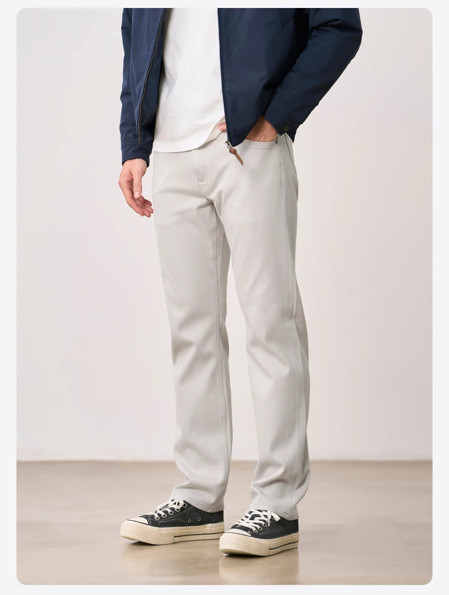SMWOOD 2026 Autumn Winter New Men's 14OZ Heavyweight Jeans 4-Way Stretch Casual Denim Pants Durable Comfortable Trousers