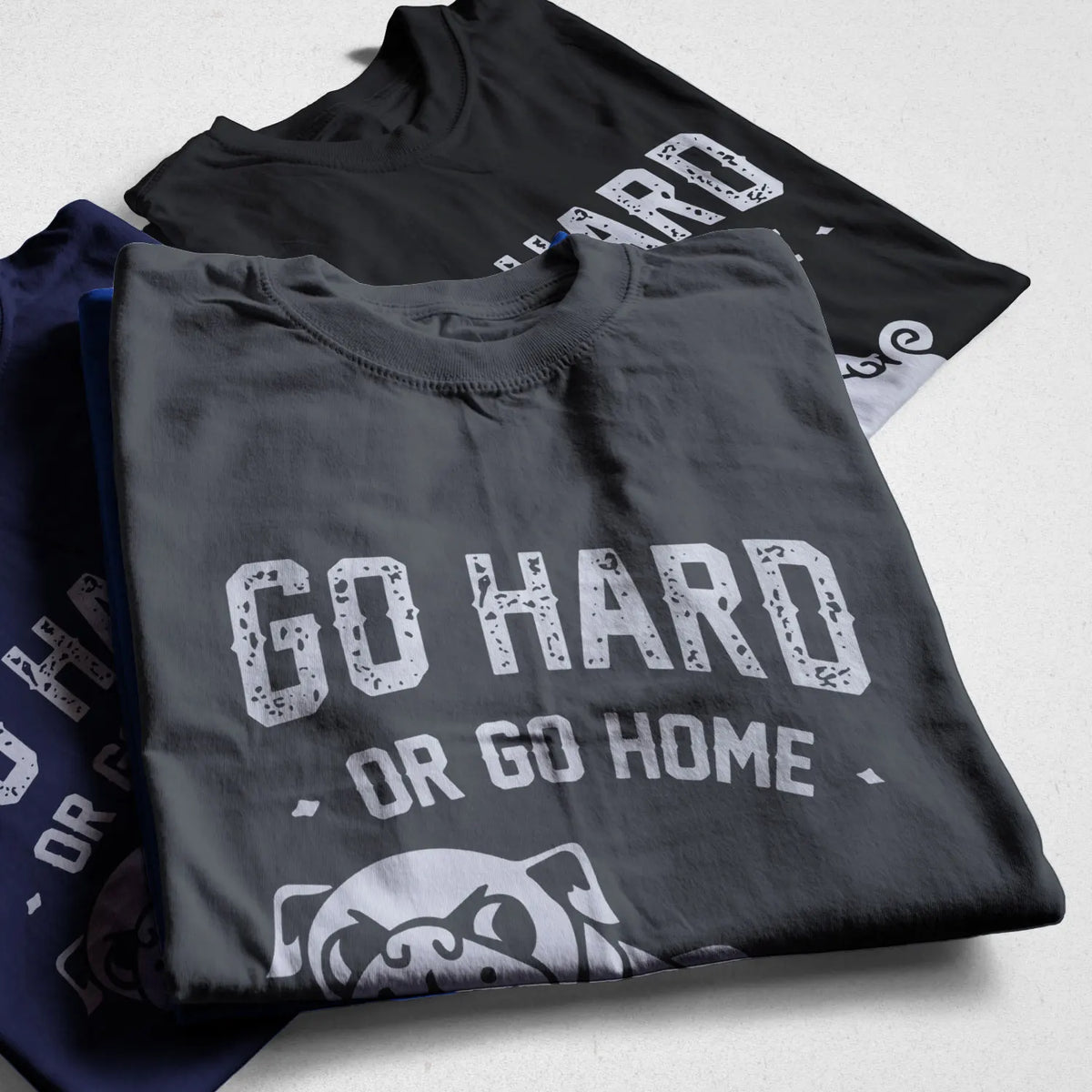 COOLMIND PU0116A Go Home or Go Hard Pug Tee