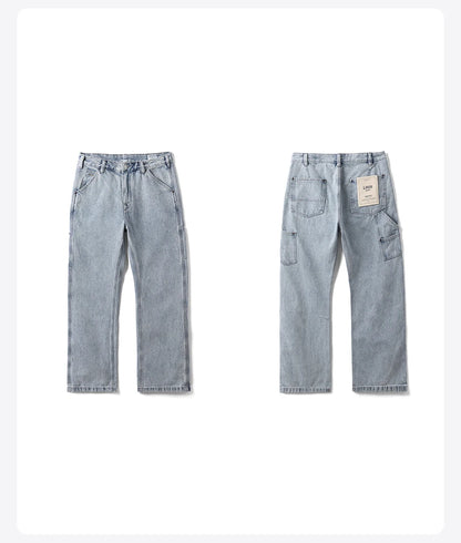 SIMWOOD 2026 Spring Summer New Loose Relax Logging Jeans Men 11oz Fabric Cargo Denim Trousers