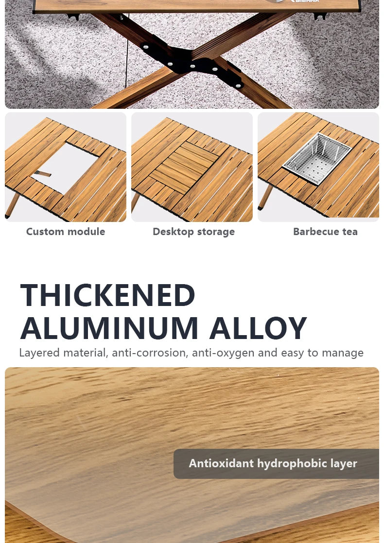 BISINNA Aluminum Alloy Custom Egg Roll Table