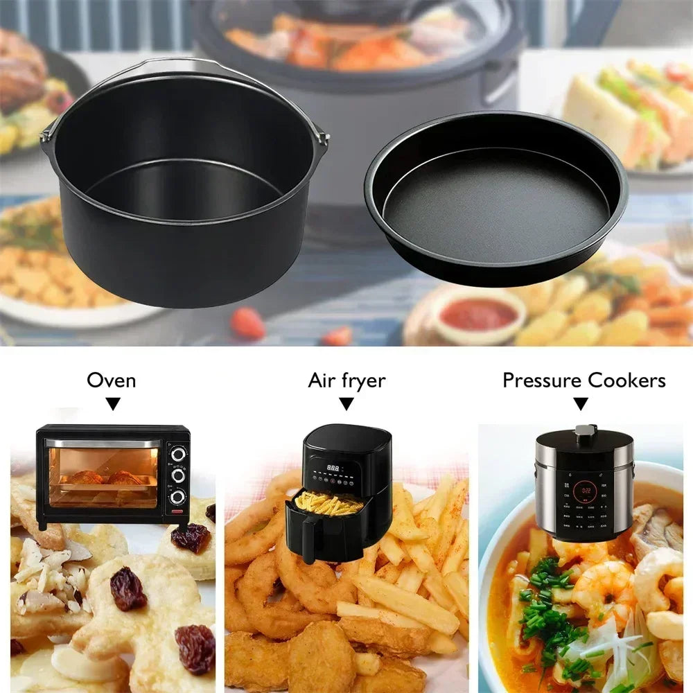 1pc Round Non-Stick Cake Mold 6/7/8 Inch, for Air Fryer