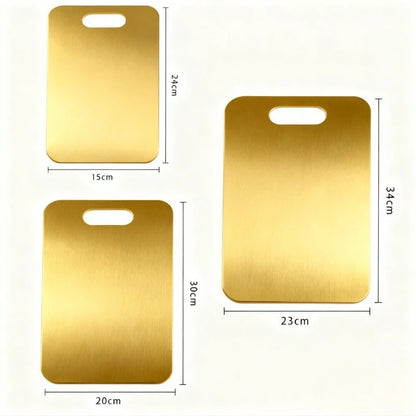 3pc Stainless Steel Gold Cutting Boards