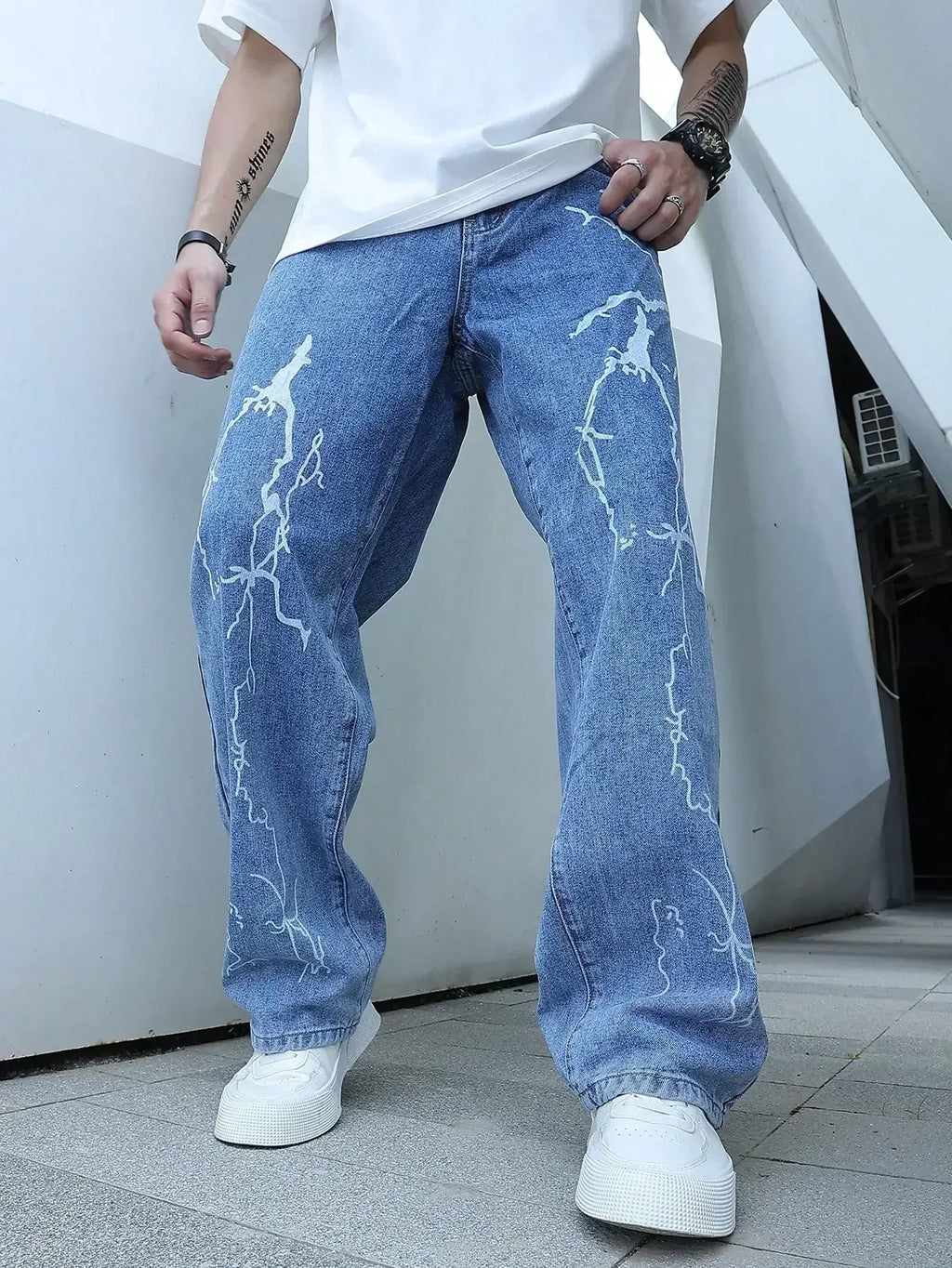 Men's Stylish Graffiti Printing Jeans - ShopHub