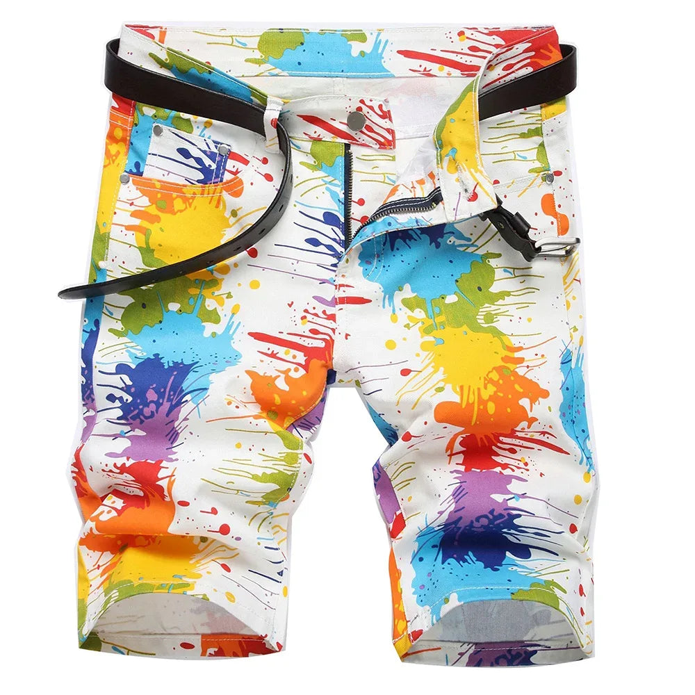 Men's Fancy Colour Painted Shorts - ShopHub