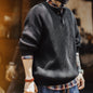 MADEN Black Heavyweight Henley Sweater