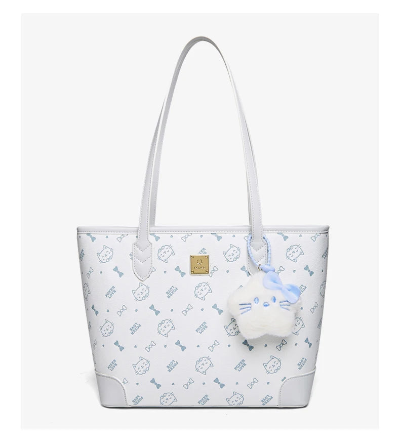 FOXER Summer New Women's Shoulder Bag PVC Leather Daily Tote Bag Female Commuting Purse Large Capacity Handbag for Everyday Use