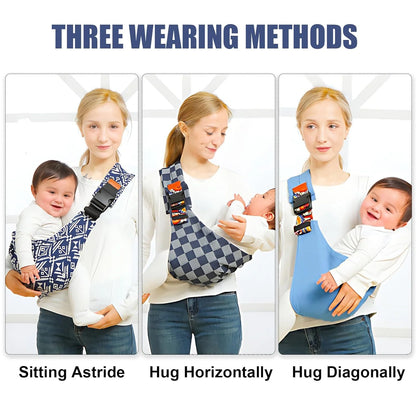 Newborn Baby Carrier Sling Adjustable Crossbody Wrap Infant Holder Baby Bag Hip-seat Ergonomic Support for Hands-Free Carrying