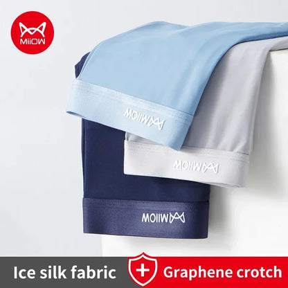 MiiOW 3Pcs Men's Antibacterial Boxers - Thin Ice Silk Graphene Underwear