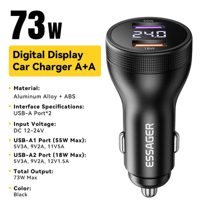 Essager 100W USB C Car Charger