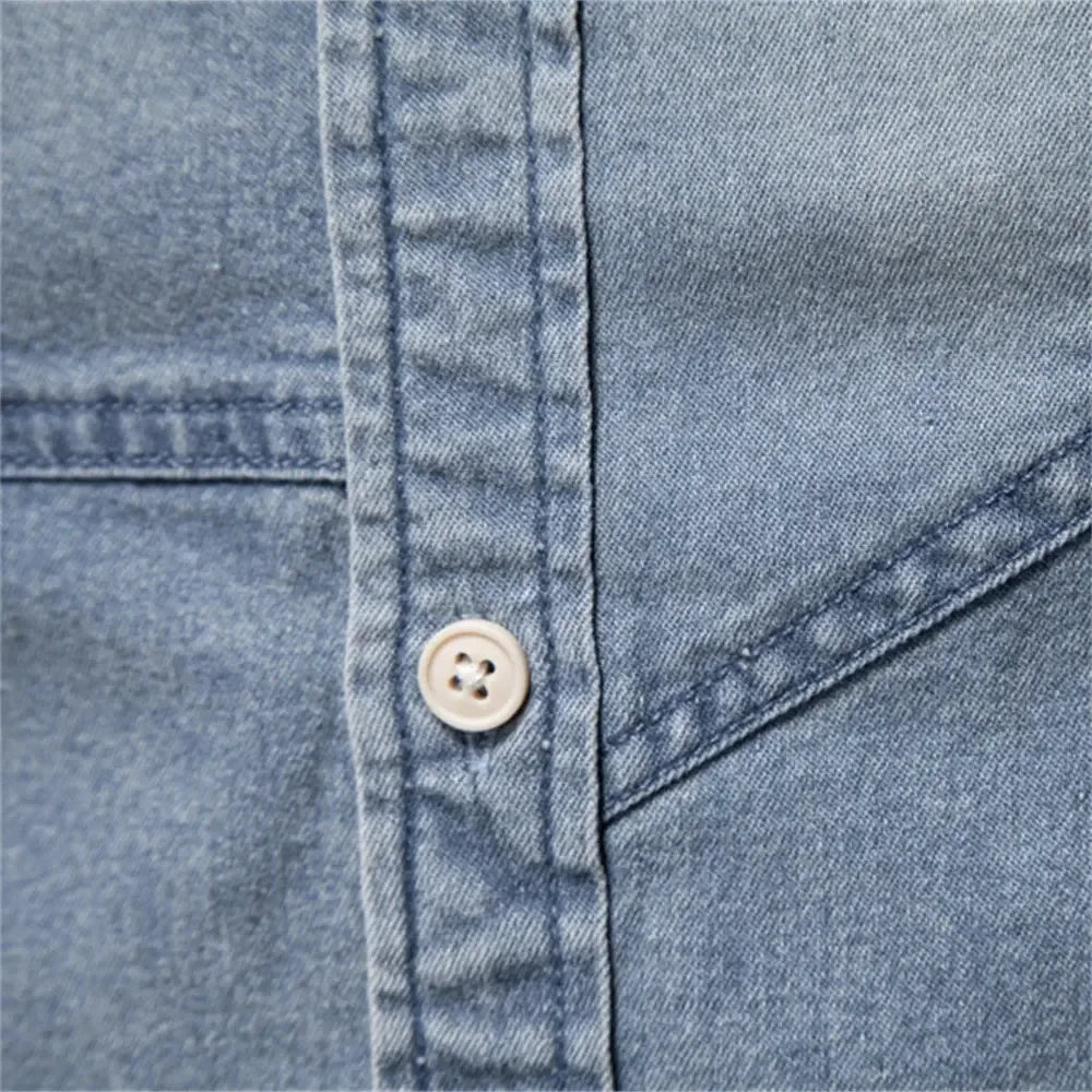 AIOPESON Men's Cotton Denim Slim Fit Shirts - ShopHub